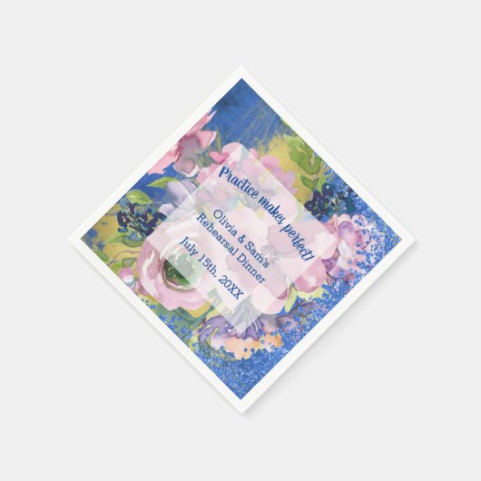 Waterverf Floral repesal Dinner Servet (Hoek)