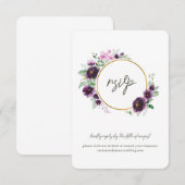 Waterverf Floral Response RSVP Wedding Site Kaart (Voorkant / Achterkant)