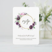 Waterverf Floral Response RSVP Wedding Site Kaart (Staand voorkant)