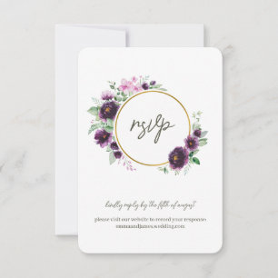 Waterverf Floral Response RSVP Wedding Site Kaart