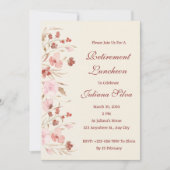 Waterverf Floral Retirement Luncheon Kaart (Voorkant)