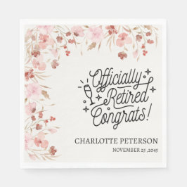 Waterverf Floral Retirement Party servetten