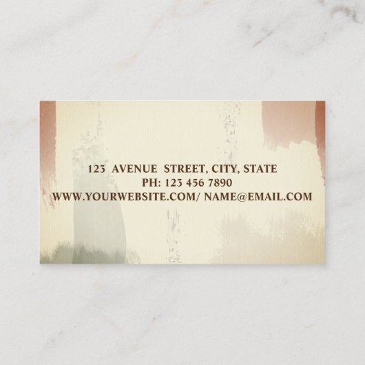 Waterverf Floral Retro Mixer Pastry Visitekaartje (Achterkant)