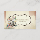 Waterverf Floral Retro Mixer Pastry Visitekaartje (Voorkant)