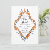 Waterverf Floral Romantic Rustic Wedding Kaart (Staand voorkant)