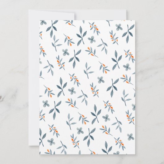 Waterverf Floral Romantic Rustic Wedding Kaart (Achterkant)