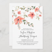 Waterverf Floral Romantisch Repetitie Diner Kaart (Voorkant / Achterkant)