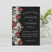 Waterverf Floral Roos Eucalyptus Border, Weddensch Kaart (Staand voorkant)