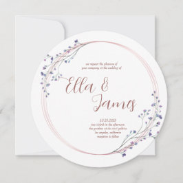 Waterverf Floral Roos Gold Wedding Uitnodiging