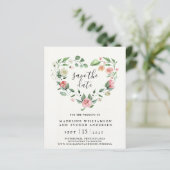 Waterverf Floral Roos Hart Opslaan Datum (Staand voorkant)