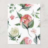 Waterverf Floral Roos Hart Opslaan Datum (Achterkant)