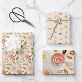 Waterverf Floral Roos Inpakpapier Vel