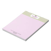 Waterverf Floral Roos Pastel Stripes Personeelsfor Notitieblok (Linkerzijde)