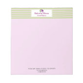 Waterverf Floral Roos Pastel Stripes Personeelsfor Notitieblok (Voorkant)