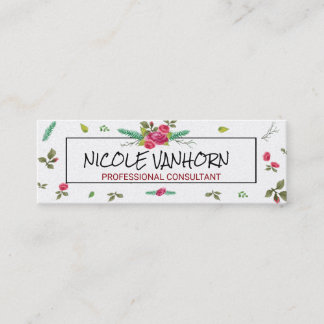 Waterverf Floral Roos Patroon Bezoek Mini Visitekaartje