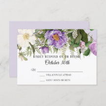 Waterverf Floral Roos Peony Foliage Lavender RSVP