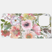 Waterverf Floral Roos Roze Perzikkleurige pagina A Case-Mate iPhone Case (Achterkant (horizontaal))