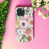 Waterverf Floral Roos Roze Perzikkleurige pagina A Case-Mate iPhone Case