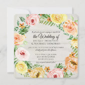 Waterverf Floral Roos Wreator Rozen Rustic Wood Kaart (Voorkant)