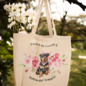  Waterverf Floral | Rottweiler Dog Tote Bag