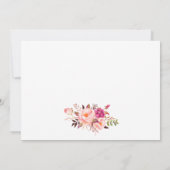 Waterverf Floral roze goud sparen de Datum Save The Date (Achterkant)