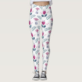 Waterverf Floral roze ontwerp Leggings (Voorkant)