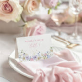 Waterverf Floral Roze Paarse Tafel Plaats Kaart