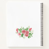  Waterverf Floral roze Roses Script Name Notitieboek (Achterkant)