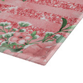 Waterverf Floral roze rozen & glitter stripes Snijplank (Hoek)