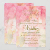 Waterverf Floral roze uitnodiging voor een huwelij (Voorkant / Achterkant)