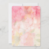Waterverf Floral roze uitnodiging voor een huwelij (Achterkant)