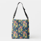  Waterverf Floral Rozen Achtergrond | Crossbody Tas (Achterkant)