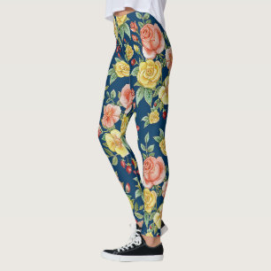 Waterverf Floral Rozen Achtergrond Leggings