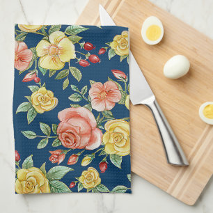  Waterverf Floral Rozen Achtergrond   Theedoek