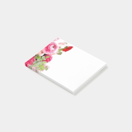 Waterverf Floral Rozen Bloemen Aangepast leeg Post-it® Notes (Schuin)
