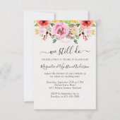 Waterverf Floral Rozen Modern Vow Renewal Kaart (Voorkant)