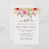 Waterverf Floral Rozen Modern Vow Renewal Kaart (Voorkant / Achterkant)