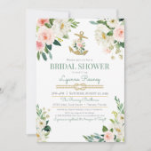 Waterverf Floral Rozen Nautisch Vrijgezellenfeest Kaart (Voorkant)