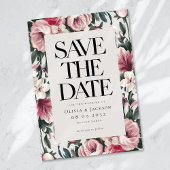 Waterverf Floral Rozen Wedding Save The Date