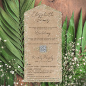 Waterverf Floral Rustic & Boho Wedding All In One Uitnodiging