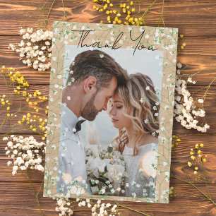 Waterverf Floral Rustic & Boho Wedding Bedankkaart