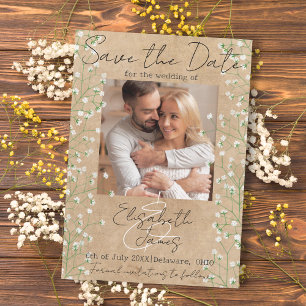 Waterverf Floral Rustic & Boho Wedding Save The Date