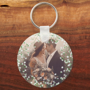 Waterverf Floral Rustic Boho Wedding Sleutelhanger