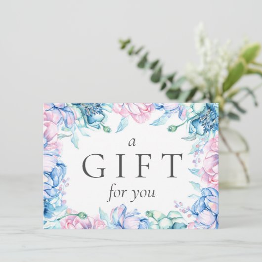 Waterverf Floral Rustic Gift Certificate Kaart (Staand voorkant)
