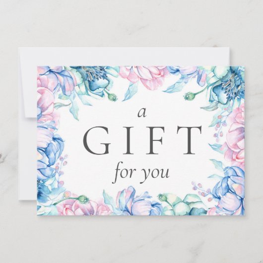 Waterverf Floral Rustic Gift Certificate Kaart (Voorkant)