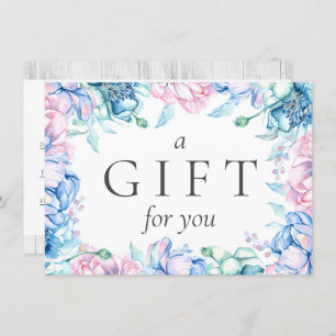 Waterverf Floral Rustic Gift Certificate Kaart