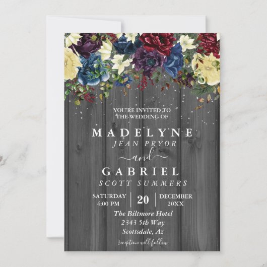 Waterverf Floral Rustic Kaart (Voorkant)