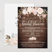 Waterverf Floral Rustic Pink Ivory Vrijgezellenfee Kaart (Voorkant / Achterkant)