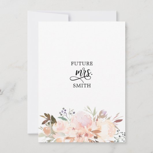 Waterverf Floral Rustic Pink Ivory Vrijgezellenfee Kaart (Achterkant)