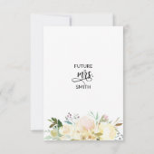 Waterverf Floral Rustic Pink Ivory Vrijgezellenfee Kaart (Achterkant)